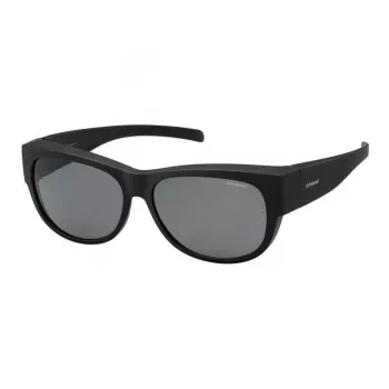 POLAROID ANCILLARIES PLD9004SDL5 Occhiali da sole unisex - Montatura nera, lenti polarizzate grigie, forma squadrata