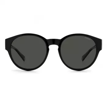 Occhiali da sole rettangolari unisex Polaroid Ancillaries PLD9017S08A - montatura nera lenti polarizzate grigie