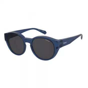 Polaroid Ancillaries PLD9017SPJP occhiali da sole unisex square pilot - montatura nera, lenti grigie polarizzate