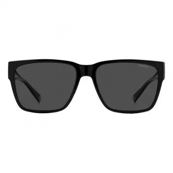 Polaroid Ancillaries PLD9018S08A Occhiali da sole unisex quadrati - Montatura nero opaco, lenti grigie polarizzate