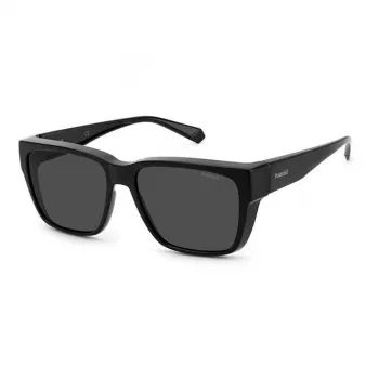 Polaroid Ancillaries PLD9018S08A Occhiali da sole unisex quadrati - Montatura nero opaco, lenti grigie polarizzate