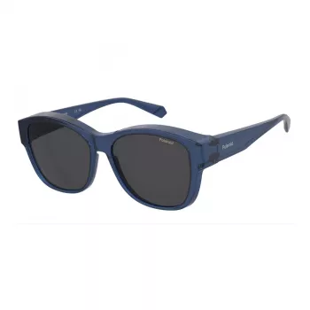 Polaroid Ancillaries PLD9019SPJP Occhiali da sole quadrati unisex - Lenti grigie polarizzate Montatura nera