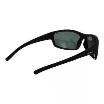 POLAROID P8411-639CARC Occhiali da sole uomo rettangolari polarizzati - montatura nera lenti grigie 63mm
