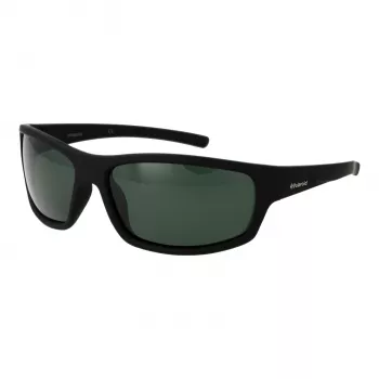 POLAROID P8411-639CARC Occhiali da sole uomo rettangolari polarizzati - montatura nera lenti grigie 63mm