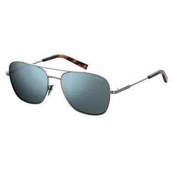 Occhiali da sole rettangolari uomo Polaroid PLD2068SX6LB5 con lenti polarizzate, nero/grigio, 58 mm