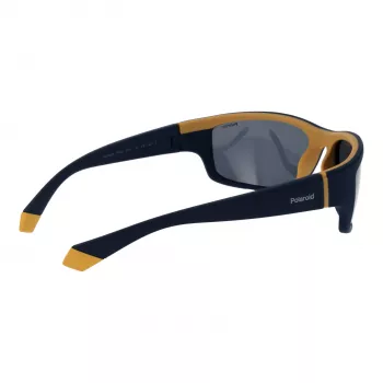 Polaroid PLD2135S642FN Occhiali da sole rettangolari uomo - montatura nera, lenti grigie polarizzate, 65 mm
