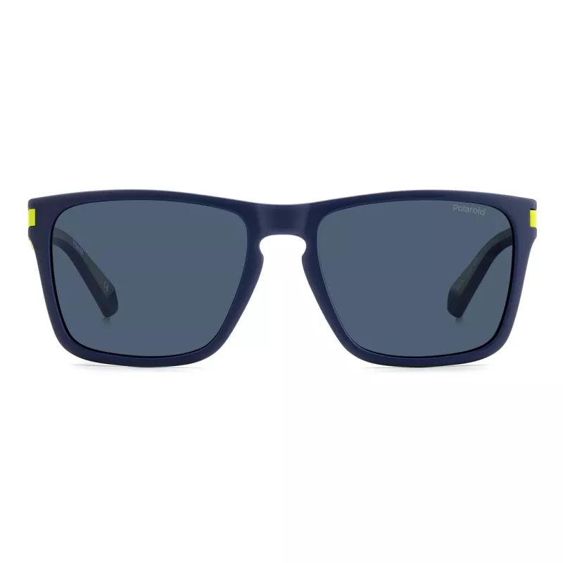 Occhiali da sole rettangolari unisex Polaroid PLD2139SFLL - montatura nera lenti grigie 56mm