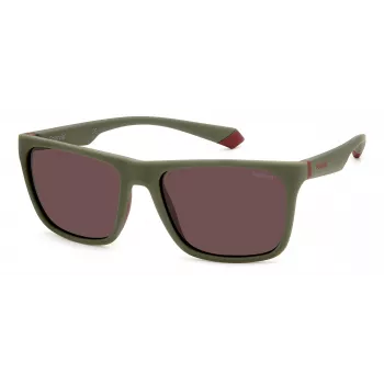 Polaroid PLD2141S0L9 Occhiali da sole unisex rettangolari - Montatura Havana, lenti polarizzate marroni