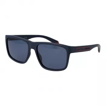 POLAROID PLD2149S57PJP Occhiali da sole uomo rettangolari polarizzati - Montatura nera lenti grigie 57mm