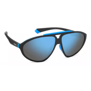 Polaroid PLD2151/S Occhiali da sole unisex pilot - Montatura nera lenti grigie polarizzate 62mm