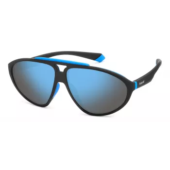 Polaroid PLD2151/S Occhiali da sole unisex pilot - Montatura nera lenti grigie polarizzate 62mm
