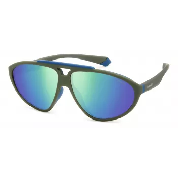 POLAROID PLD2151/S Occhiali da sole unisex montatura Havana lenti polarizzate verdi 62mm