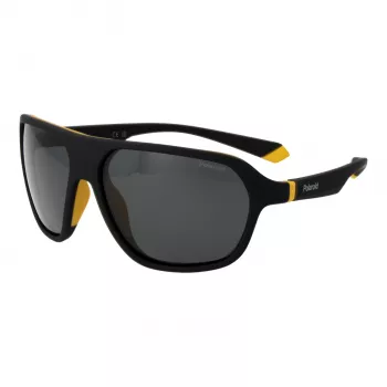 Occhiali da sole rettangolari unisex Polaroid PLD2152S58PGC - montatura grigia, lenti grigie polarizzate, UV400