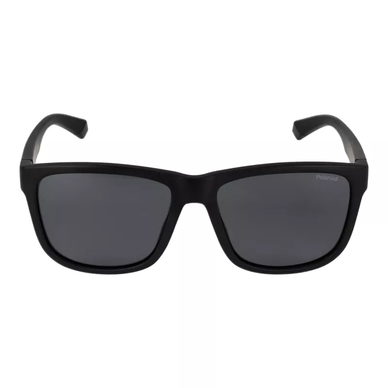 Polaroid PLD2155S57003 Occhiali da sole uomo rettangolari - montatura nera, lenti grigie polarizzate