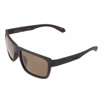 Polaroid PLD2158S58HGC Occhiali da sole uomo rettangolari - montatura nera lenti grigie polarizzate 58mm