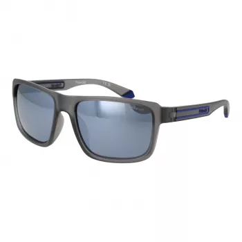 POLAROID PLD2158S58RIW Occhiali da sole uomo polarizzati - montatura nera, lenti grigie, 58 mm