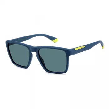 Polaroid PLD2167S2FN Occhiali da sole quadrati uomo - Montatura nera, lenti grigie polarizzate
