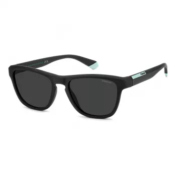 POLAROID PLD2168S003 Uomo Occhiali da sole rettangolari - Montatura nero opaco, lenti grigie polarizzate, 54 mm