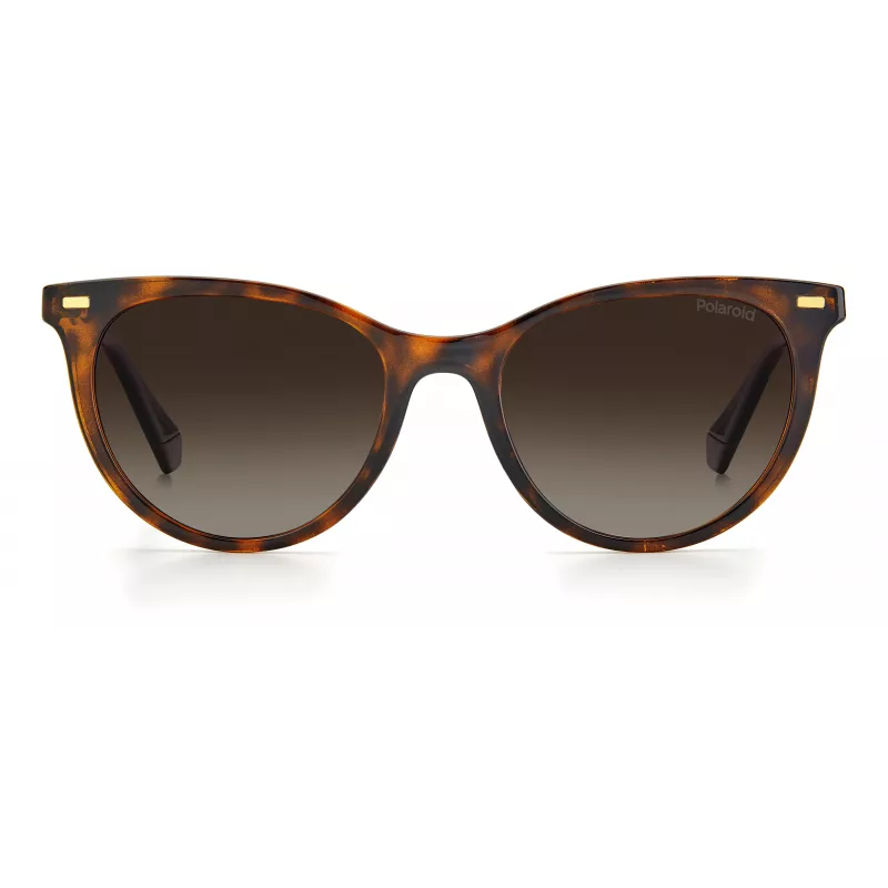 Polaroid PLD4107S086F2 Occhiali da sole donna squadrati - montatura havana lenti marroni colorate