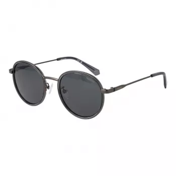 Polaroid PLD4173GSX51K Unisex Occhiali da sole quadrati - Montatura nera lenti grigie polarizzate 51mm
