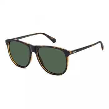 POLAROID PLD4178S086 Occhiali da sole uomo rettangolari polarizzati Havana 55mm