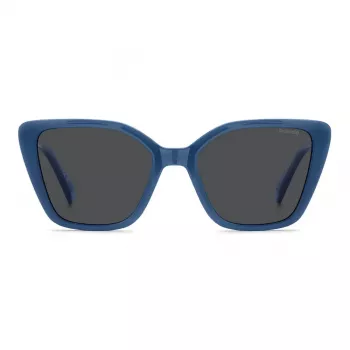 Polaroid PLD4189SMVU Occhiali da sole donna - montatura nera, lenti grigie polarizzate, 53 mm