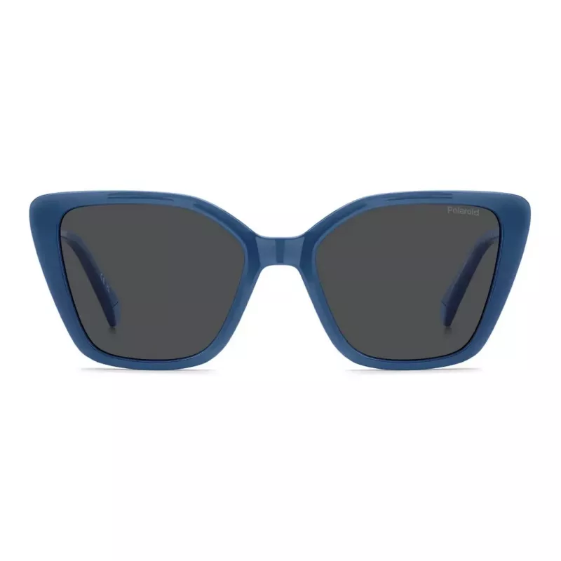 Polaroid PLD4189SMVU Occhiali da sole donna - montatura nera, lenti grigie polarizzate, 53 mm