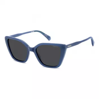 Polaroid PLD4189SMVU Occhiali da sole donna - montatura nera, lenti grigie polarizzate, 53 mm