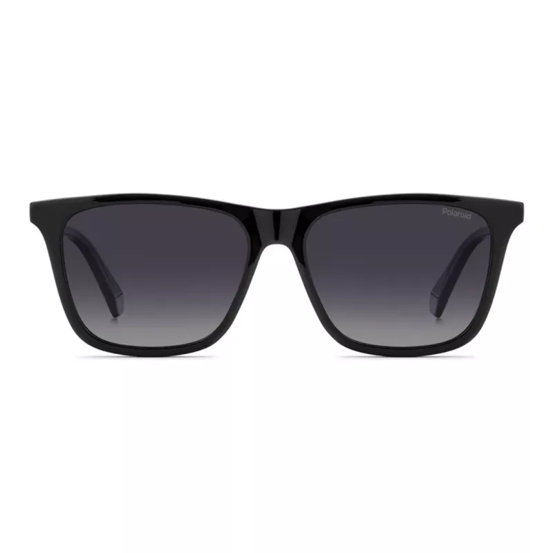 POLAROID PLD4190S807 occhiali da sole rettangolari uomo - montatura nera lenti grigie polarizzate 56mm