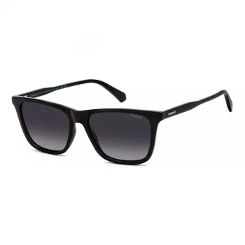 POLAROID PLD4190S807 occhiali da sole rettangolari uomo - montatura nera lenti grigie polarizzate 56mm