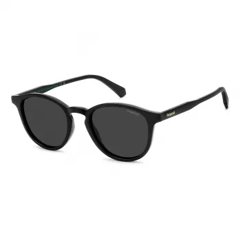 POLAROID PLD4191S807 occhiali da sole squadrati uomo - montatura nera lenti grigie polarizzate 51mm