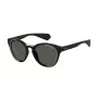 Polaroid PLD6065S807 Occhiali da sole unisex rettangolari - montatura nera, lenti grigie polarizzate, 52 mm