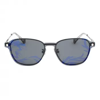 POLAROID PLD6119GCSKJ1 Occhiali da sole unisex rettangolari - lenti grigie polarizzate, montatura nera, 53 mm