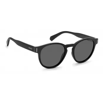 Occhiali da sole rettangolari unisex Polaroid PLD6175S807M9 - montatura nera lenti polarizzate grigie 51mm