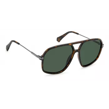 Polaroid PLD6182/S Occhiali da sole unisex - Montatura havana tartaruga, lenti marroni polarizzate, 59 mm
