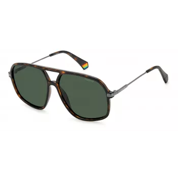 Polaroid PLD6182/S Occhiali da sole unisex - Montatura havana tartaruga, lenti marroni polarizzate, 59 mm