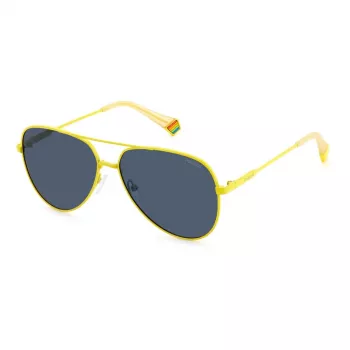POLAROID PLD6187S40G Occhiali da sole unisex squadrati - Montatura Havana lente polarizzata verde 60mm