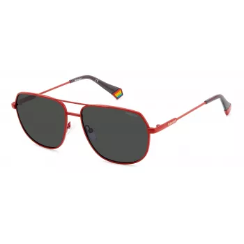 POLAROID PLD6195SX0Z3 Occhiali da sole unisex - Montatura nera, lenti grigie, 58 mm
