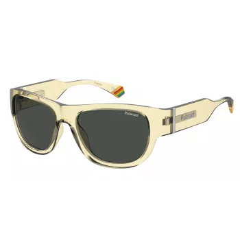 Polaroid PLD6197/S MC40G Occhiali da sole unisex quadrati - Lenti grigie polarizzate, montatura nera