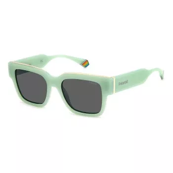 POLAROID PLD6198SX1EDF Occhiali da sole unisex rettangolari - montatura nera lenti grigie polarizzate 52mm