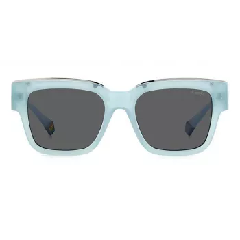 POLAROID PLD6198SXMVUF Occhiali da sole unisex quadrati - Montatura nera lenti polarizzate grigie 52mm