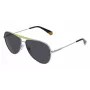 Polaroid PLD6200SXKU2G Occhiali da sole unisex rettangolari - lenti grigie polarizzate - montatura nera