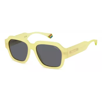 Polaroid PLD6212SX40G Occhiali da sole unisex rettangolari - Montatura Havana, lenti verdi polarizzate - 54/17/140 mm