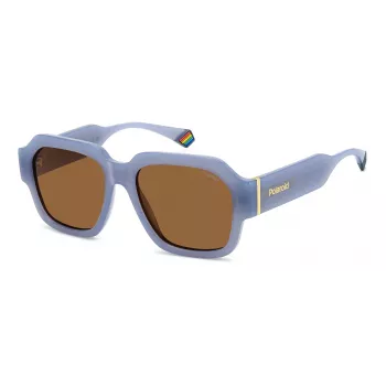 Polaroid PLD6212SXMVU Occhiali da sole unisex squadrati - Montatura nera, lenti polarizzate grigie - 54/17/140 mm