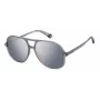POLAROID PLD6217SRIW Occhiali da sole unisex - montatura nera, lenti grigie polarizzate, 57 mm