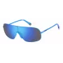 POLAROID PLD6222SMVU Occhiali da sole unisex rettangolari - montatura nera, lenti grigie polarizzate, 99 mm