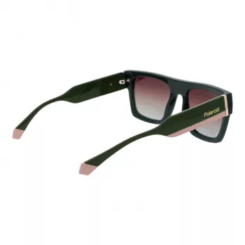 Polaroid PLD6224SX541E occhiali da sole unisex rettangolari - lenti grigie, montatura nero/grigio