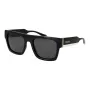 POLAROID PLD6224SX5480 Occhiali da sole rettangolari unisex - montatura nera, lenti grigie polarizzate, 54 mm