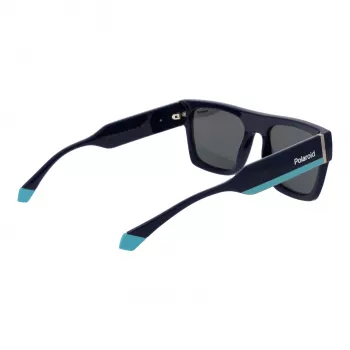 Polaroid PLD6224SX54PJ Occhiali da sole unisex - montatura nera, lenti grigie polarizzate, 54 mm