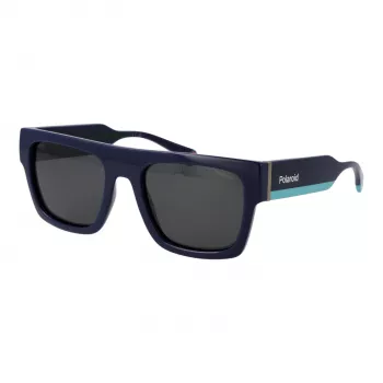 Polaroid PLD6224SX54PJ Occhiali da sole unisex - montatura nera, lenti grigie polarizzate, 54 mm